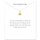 Модное ожерелье с подвеской в виде лотоса, Женская цепочка до ключиц с минималистичным цветком, массивное ожерелье-чокер, Подарочная открытка на день Святого Валентина