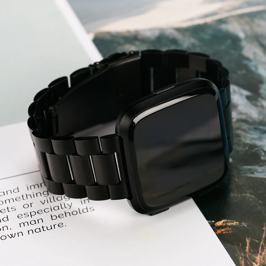 Металлический ремешок для Fitbit Versa Lite ремешок без винтов Браслет из нержавеющей стали для Fitbit Versa браслеты Замена аксессуаров