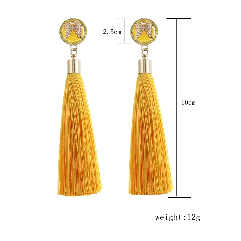 Модные полые солнце кисточкой серьги Boho чешского долго преувеличены перо крыло