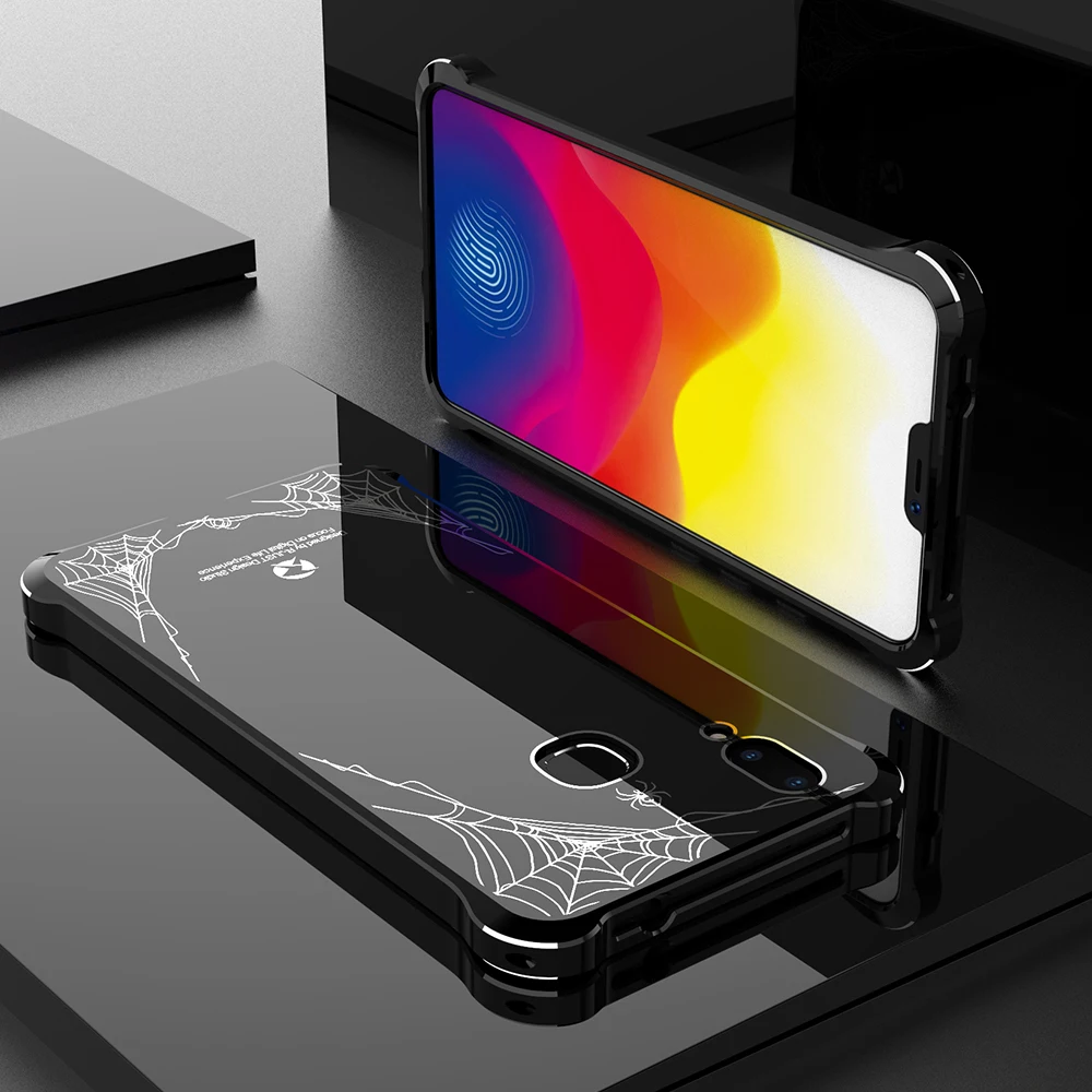 Vivo X21 случае экран отпечатков пальцев чехол Роскошный металлический алюминий