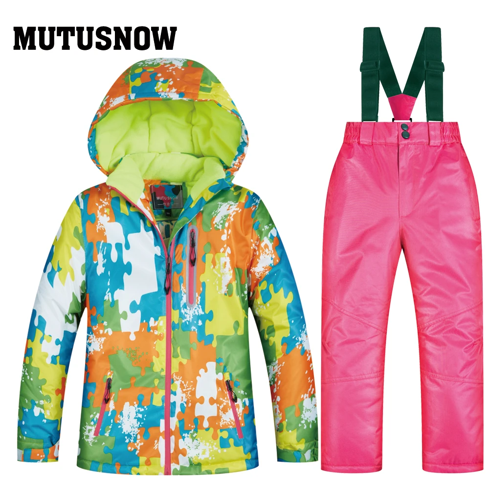 Высококачественный детский лыжный костюм супертеплая лыжная куртка для