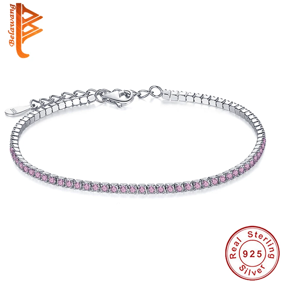 Женский теннисный браслет из стерлингового серебра 925 пробы с кубическим