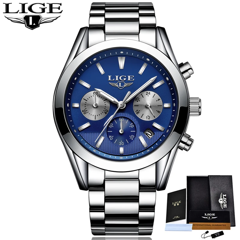 

NEW Top Men Watches Luxury Brand LIGE Men's Quartz Hour Analog LED Sports Watch Men Army Military Wrist Watch Relogio Masculino
