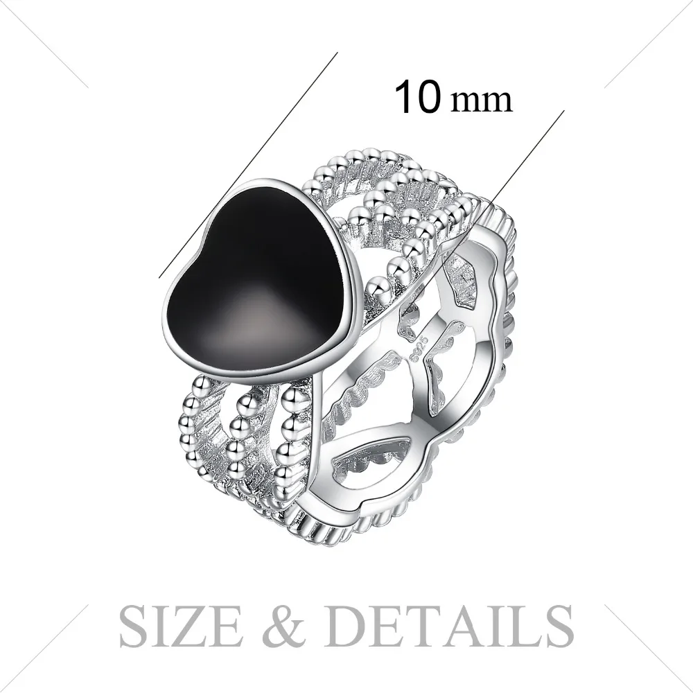 JewelryPalace Винтажное кольцо Love 4.4ct подлинный черный оникс переплетенный браслет 925