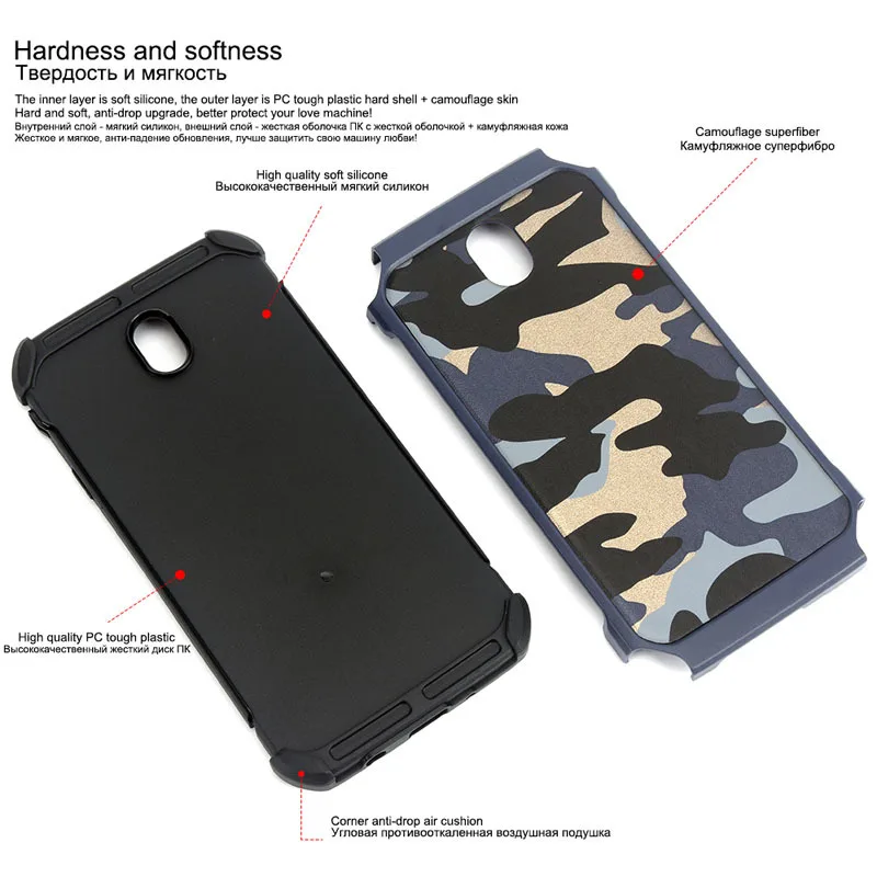 Camo Phone Case For Samsung Galaxy J3 2017 J330F Pro EU Version Hard plastic TPU Back Cover for j3 J330 | Мобильные телефоны и