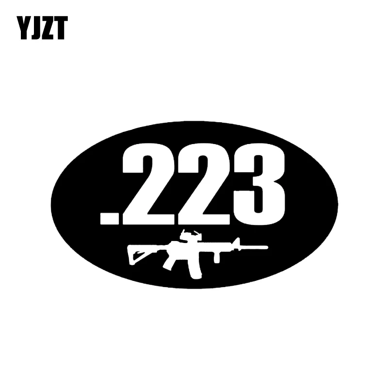 

Интересный YJZT 14,7*8,6 см. 223 Овальный с пистолетом автомобильные наклейки аксессуары высококачественный виниловый Графический черный серебри...