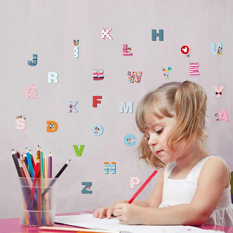 Картонная коробка с Микки Маусом 26 Английских Букв Детские незаменимые наклейки