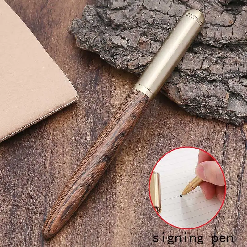 signing pen-10 Творческий латунь сандалового дерева ручка высокого качества Бизнес перьевая ручка, подпись ручка персонализированные коллекция подарочная ручка канцелярских принадлежностей - Цвет: signing pen-10