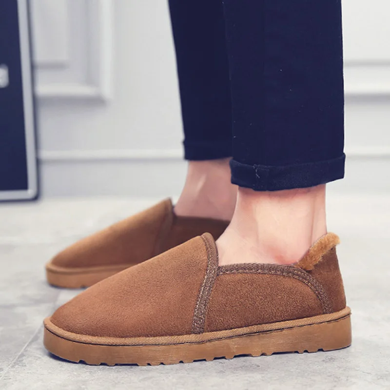 Yellow Winter Hot Sale Warm Men Cotton Slippers Shoes Big Size 36-45 Winter Wrapped Heel Home Slippers Men With Fur Mans footwear - Цвет: Yellow