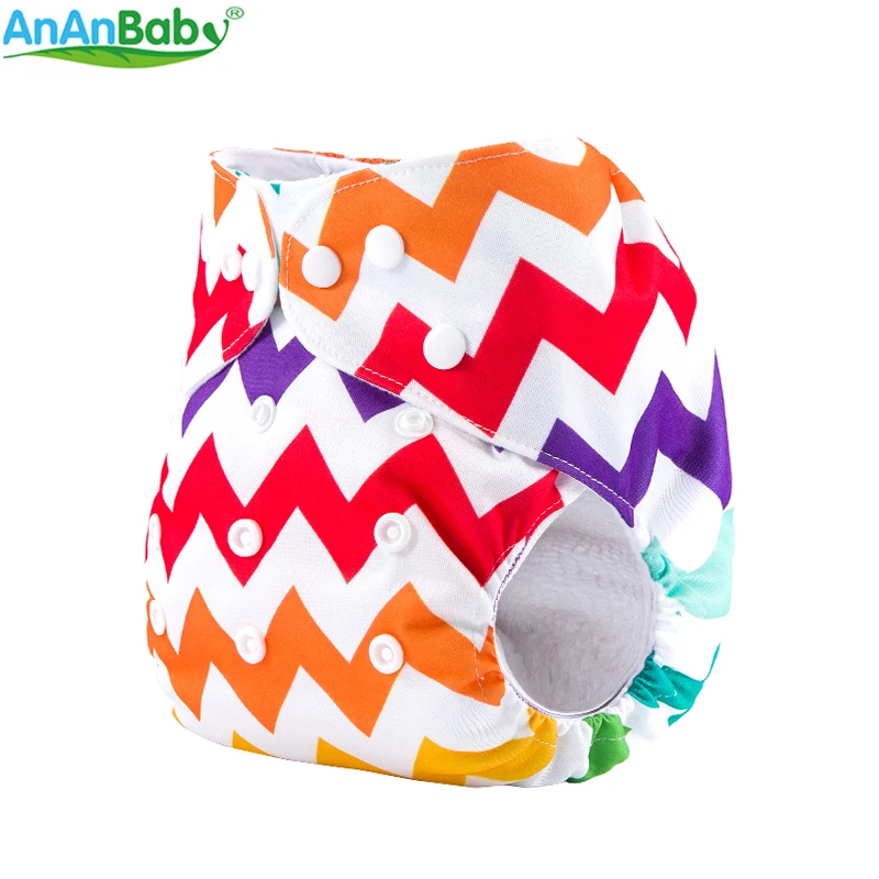 {AnAnBaby} Новые принты детские подгузники многоразовые и моющиеся все в одном размере Ткань подгузник внутренняя ткань замша с хип защелками W Серия