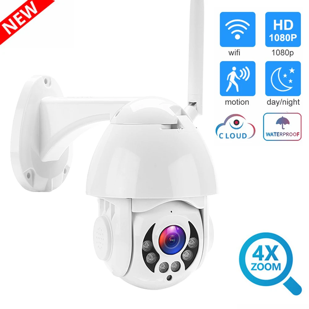 IP камера WiFi наружная скоростная купольная 1080p PTZ ночного видения ИК CCTV