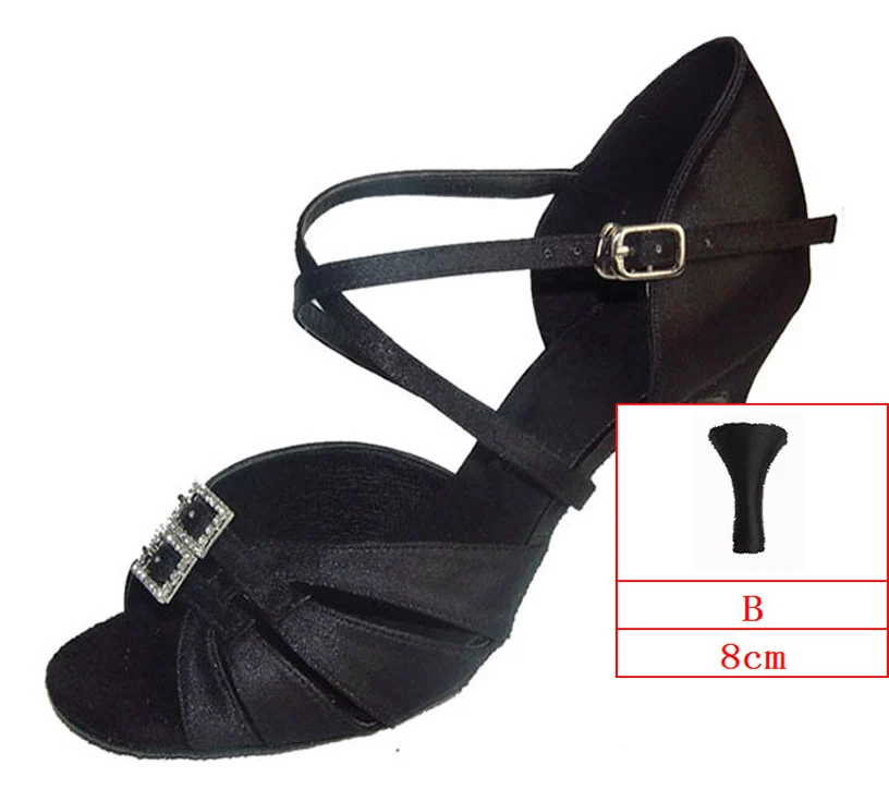 Black-B HXYOO высокие эксплуатационные Бальные Обувь для танцев Кроссовки Туфли для латинских танцев женские Импорт атлас мягкие оксфорды дно износостойкой ZC15 - Цвет: Black-B