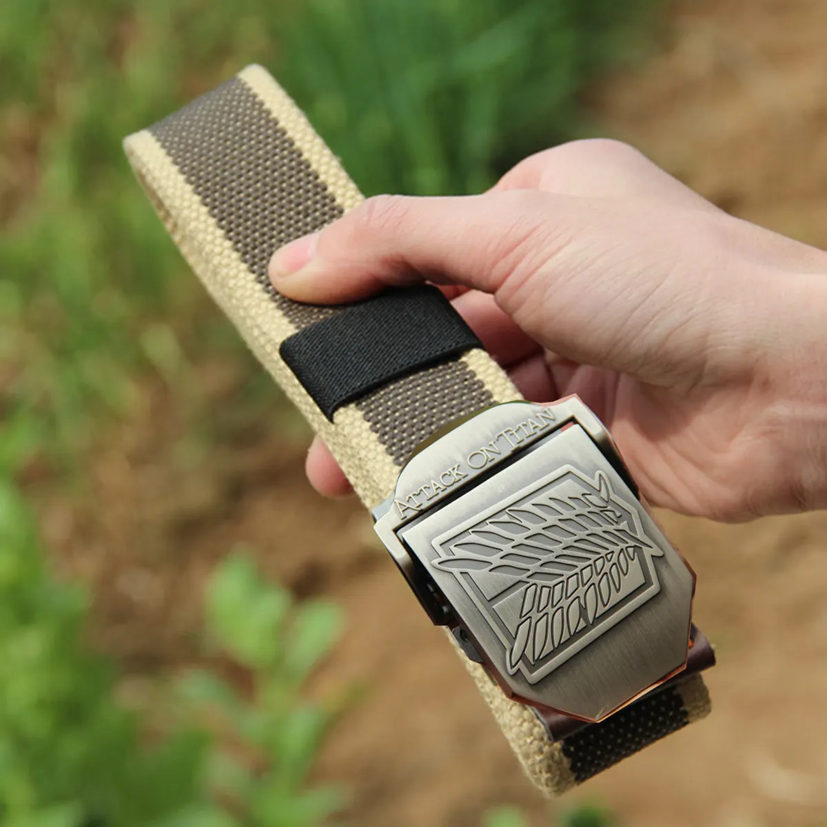 Wide grain Свирепый гигантский брезентовый ремень, тканевый ремень, мужской тканевый ремень, аниме рекреационные ремни, Крылья Свободы, пояса - Цвет: Wide grain