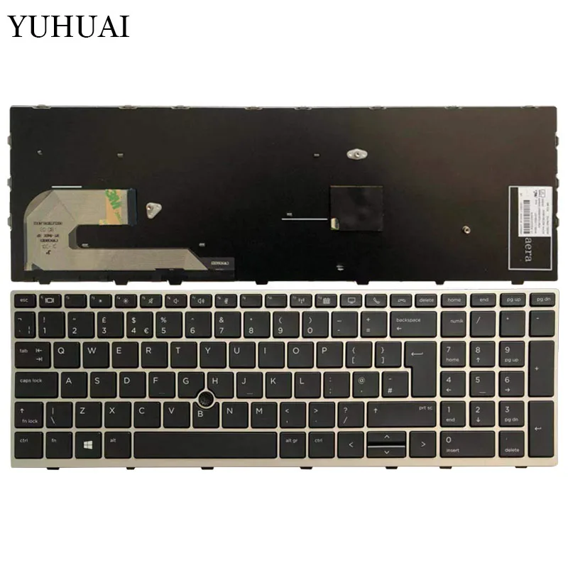 Новая клавиатура для компьютера c английской раскладкой для hp EliteBook 850 G5 серебряная рамка с Джойстик Клавиатура