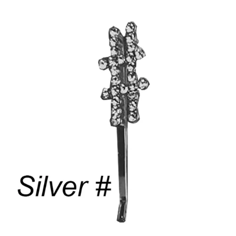 Silver StoneFans новейшие Стразы буквы заколка для волос Уникальный знак босс заколка для женщин Кристалл заколка для волос письмо аксессуар украшения для волос - Окраска металла: Silver