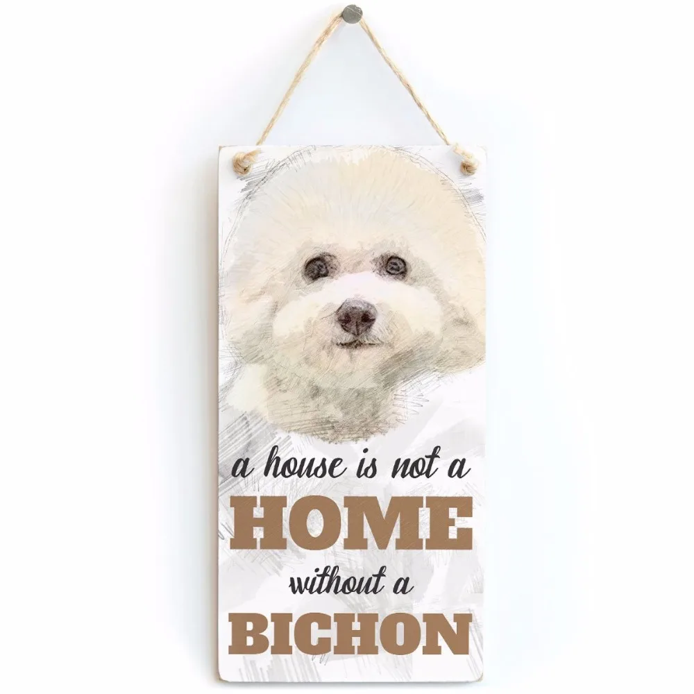 Дом Meijiafei это не дом без знака Bichon Dog/зубной налет для знаков Frise 10x5 дюймов|Таблички