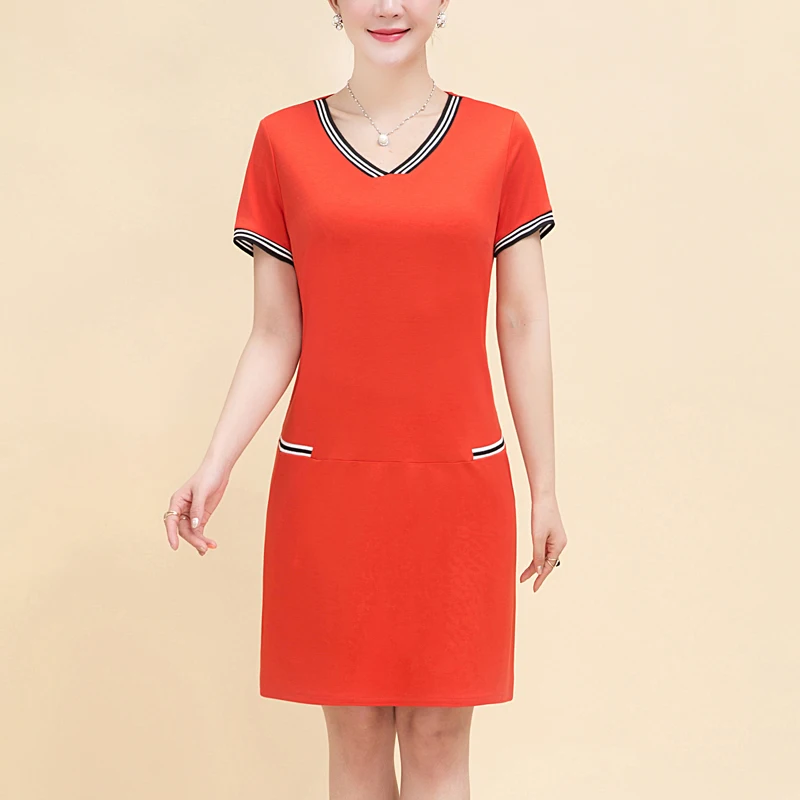 Casual wear women's Republic of Korea fashion dress in the Burgundy stripe decoration Dress Size Dress#723 | Женская одежда