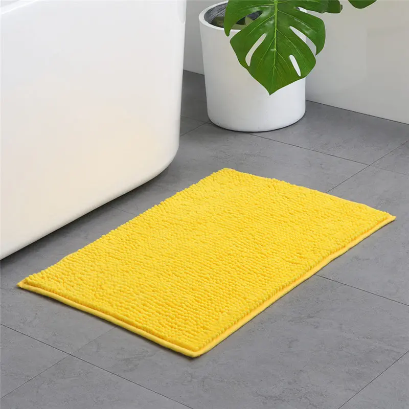 yellow Одноцветные ковры для ванной комнаты, нескользящий коврик для ванной, чистый синель, пол ванной комнаты, полотенце, коврик для входной душевой комнаты, коврик для туалетной комнаты - Цвет: yellow