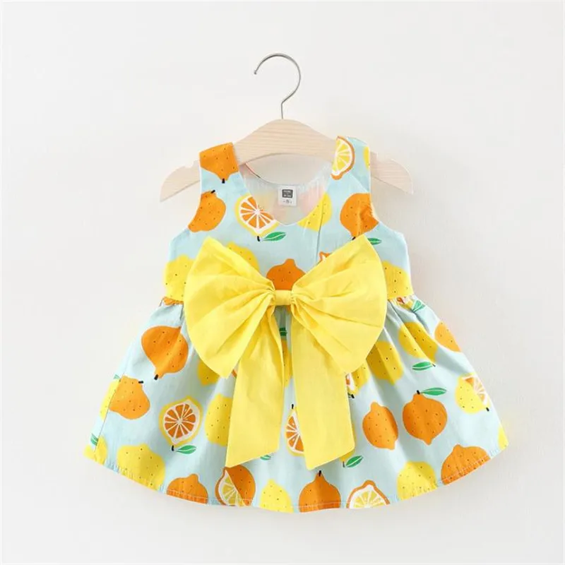 Fashion Summer Girl Dress Full Print Fruit Sleeveless Children Kids Dresses for Girls Cute Clothing Princess | Детская одежда и