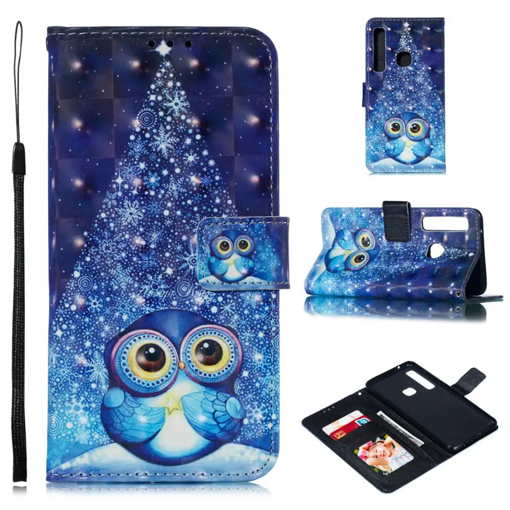 for Samsung J4 J6 Plus J3 J5 2017 A9 2019 A5 A6 A7 A8 2018 Note 9 3D color painting overturned smart bracket mobile phone case | Мобильные