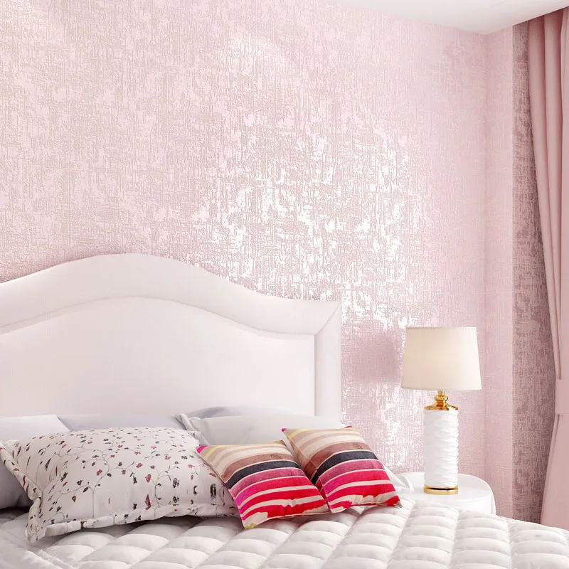 

Современные однотонные розовые нетканые тканевые обои 3D рельефная спальня гостиная ТВ фон имитация диатомовой грязи свадебная комната