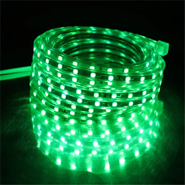 Green SMD 5050 AC 220 В Светодиодная лента белая уличная Водонепроницаемая 220 В 5050 220 В Светодиодная лента 220 В SMD 5050 Светодиодная лента светильник 5 м 10 м 20 м 25 м 220 В - Испускаемый цвет: Green