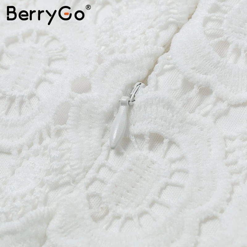 BerryGo Просто, элегантно, кружевное платье для женщин, вышивка, плиссированные, с круглым вырезом, длинные, большие размеры, платья женские, Осень-зима, женские сексуальные вечерние платья