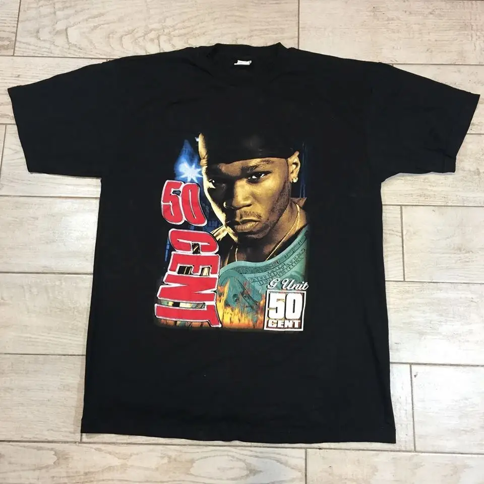 50 CENT-Get Rich or Die try-футболка Rap Tee редкая двухсторонняя все размеры # AZ + 100% | Мужская