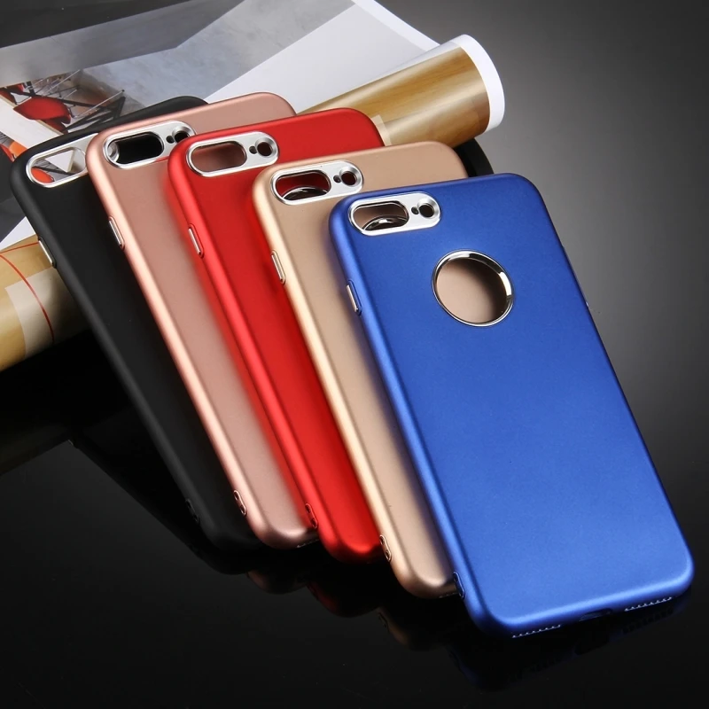 Для iPhone 7 чехол силиконовый масляный носик Мягкий ТПУ металлический кнопочный