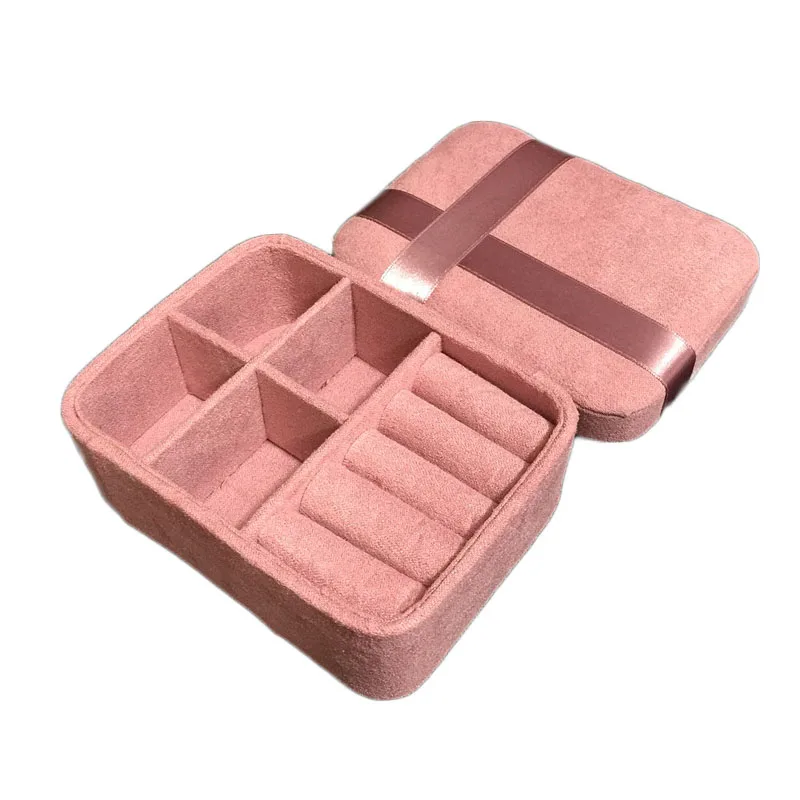 Портативная маленькая коробка для сережек и колец шкатулка хранения 3 цвета