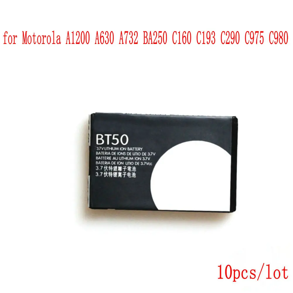 10 шт./лот Высокое качество 850 мАч BT50 BT51 BQ50 Аккумулятор для Motorola Moto A1200 A630 A732 BA250 C160 C193