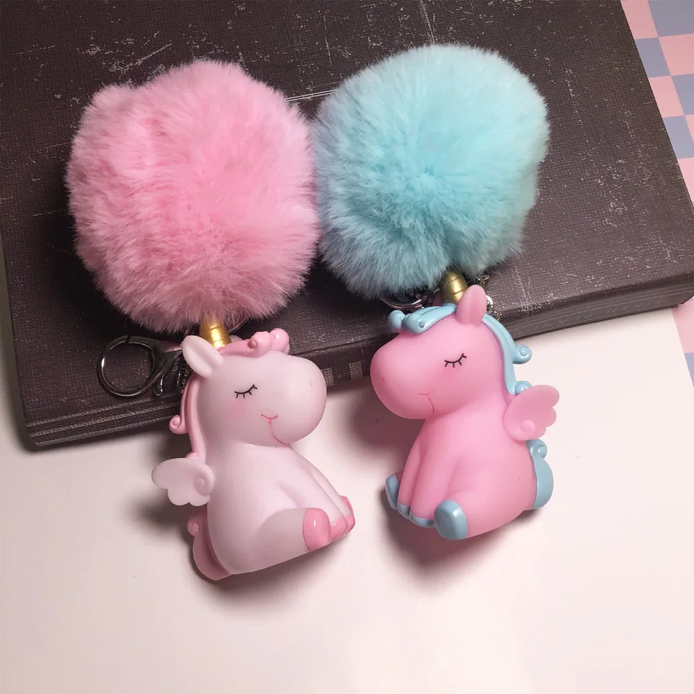 Мультяшный пушистый помпон из кроличьего меха милые животные пони единорог