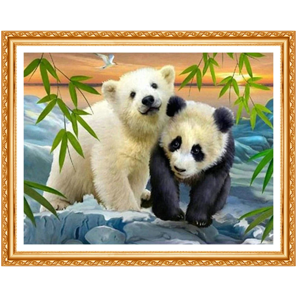 Diy Алмазная вышивка полярный медведь и панда полный квадрат картина крестиком 5d
