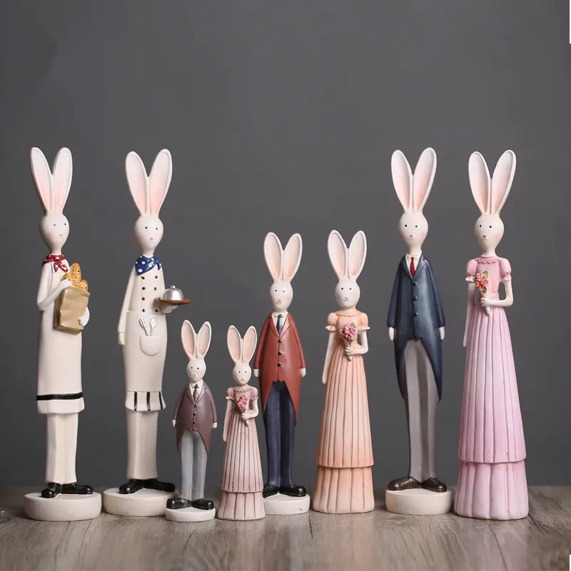 Поделки из резины сельской свадьбы пара фигурка кролика Современный домашний