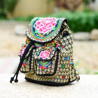 Мода вышивка Для женщин Мини рюкзак! Multi Цветочный Embroideried леди Малый backrack