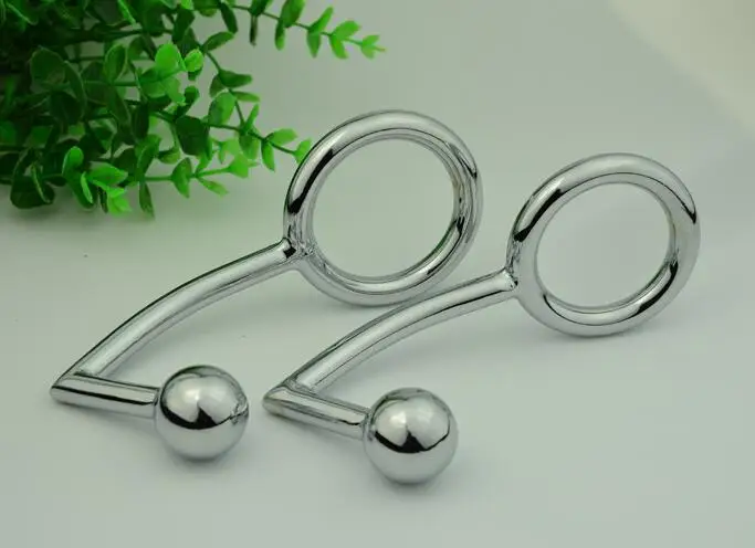 Мужской анальный крючок из нержавеющей стали Анальная пробка шарик с кольцом на