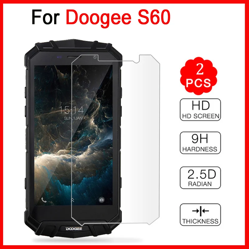 2 шт закаленное стекло Для Doogee S60 премиум-Защита экрана для Doogee S 60 чехол 5,2 дюймов Анти-взрыв Высокое качество защитный