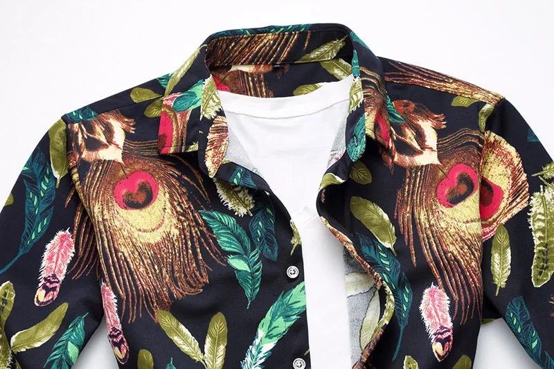 Повседневные рубашки с перьями в классическом стиле Модная рубашка длинными