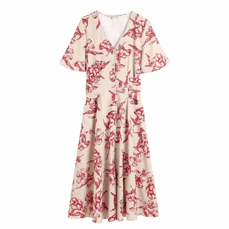 1981-62-9677 European and American Fashion Flower Printed Dresses | Женская одежда