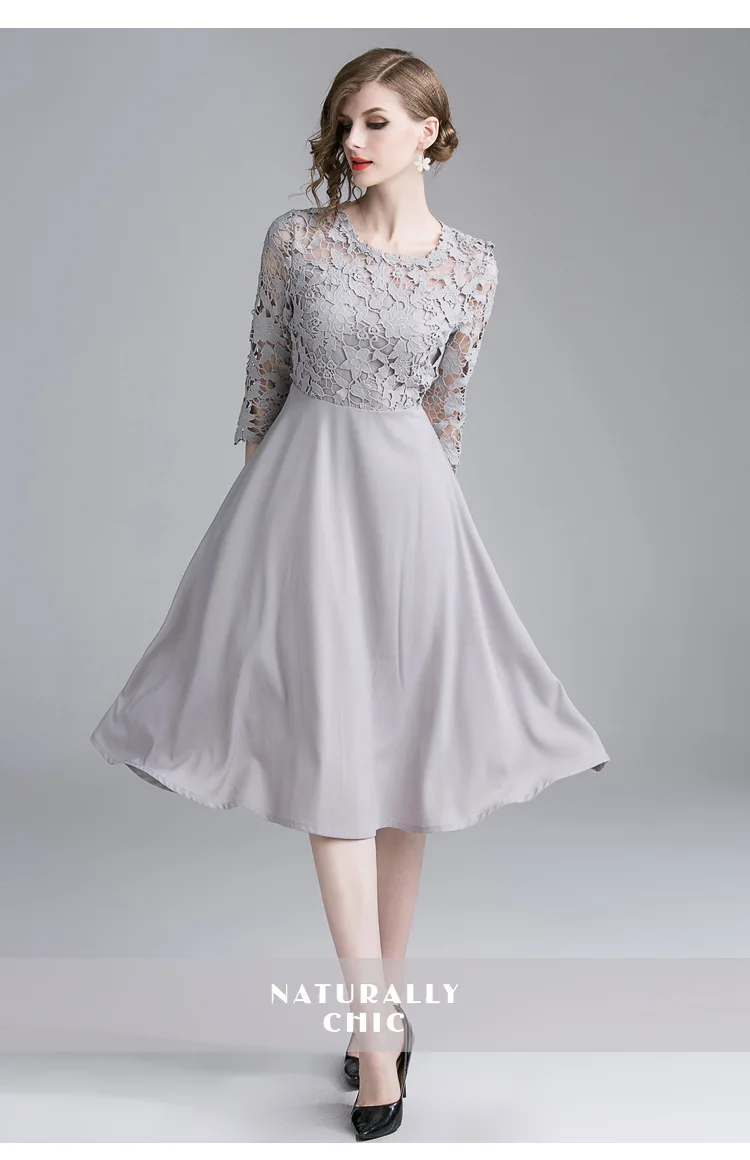S-XXL, дизайнерское женское платье, ажурное, цветочный узор, вышивка, кружевной верх, серое платье, модное, винтажное, вечерние, для мероприятий, длинное платье
