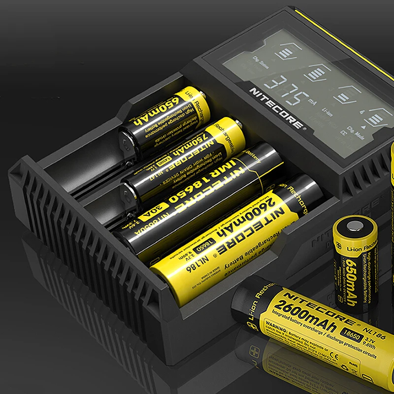 Оригинальное зарядное устройство NITECORE D4 Digi с ЖК дисплеем универсальное подходит