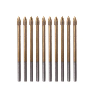 10X титановая керамическая плитка стеклянное сверло из карбида вольфрама крестообразная головка 4 мм