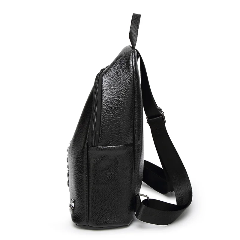 Маленький рюкзак женский 2019 корейский стиль модные кожаные заклепки высокого