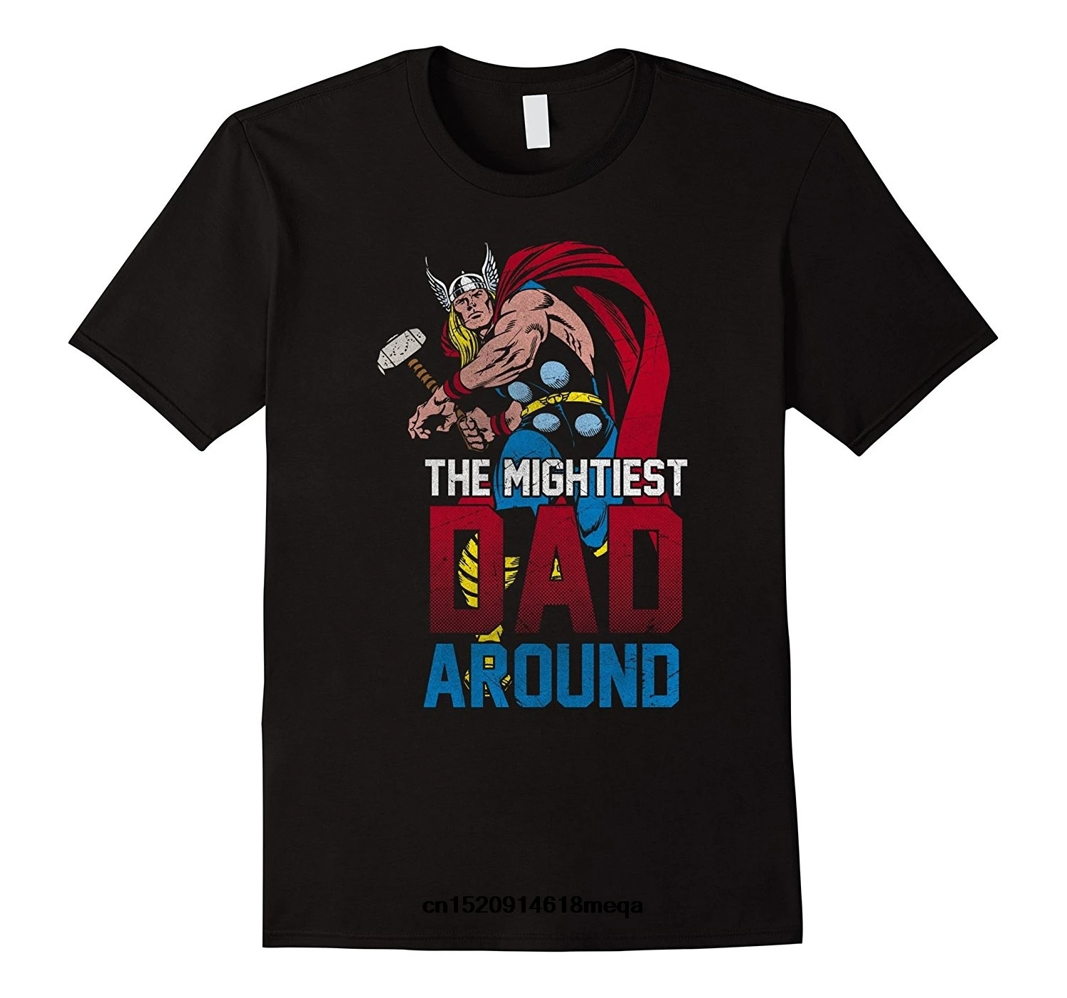 Смешные футболки Тор Mightiest папа Графический Мужчины с коротким рукавом Футболка |
