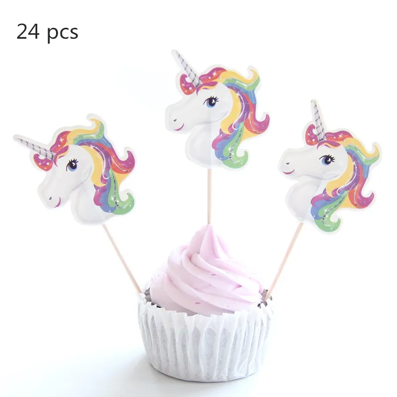 Обертка для капкейков в виде единорога счастливая фотография украшение торта