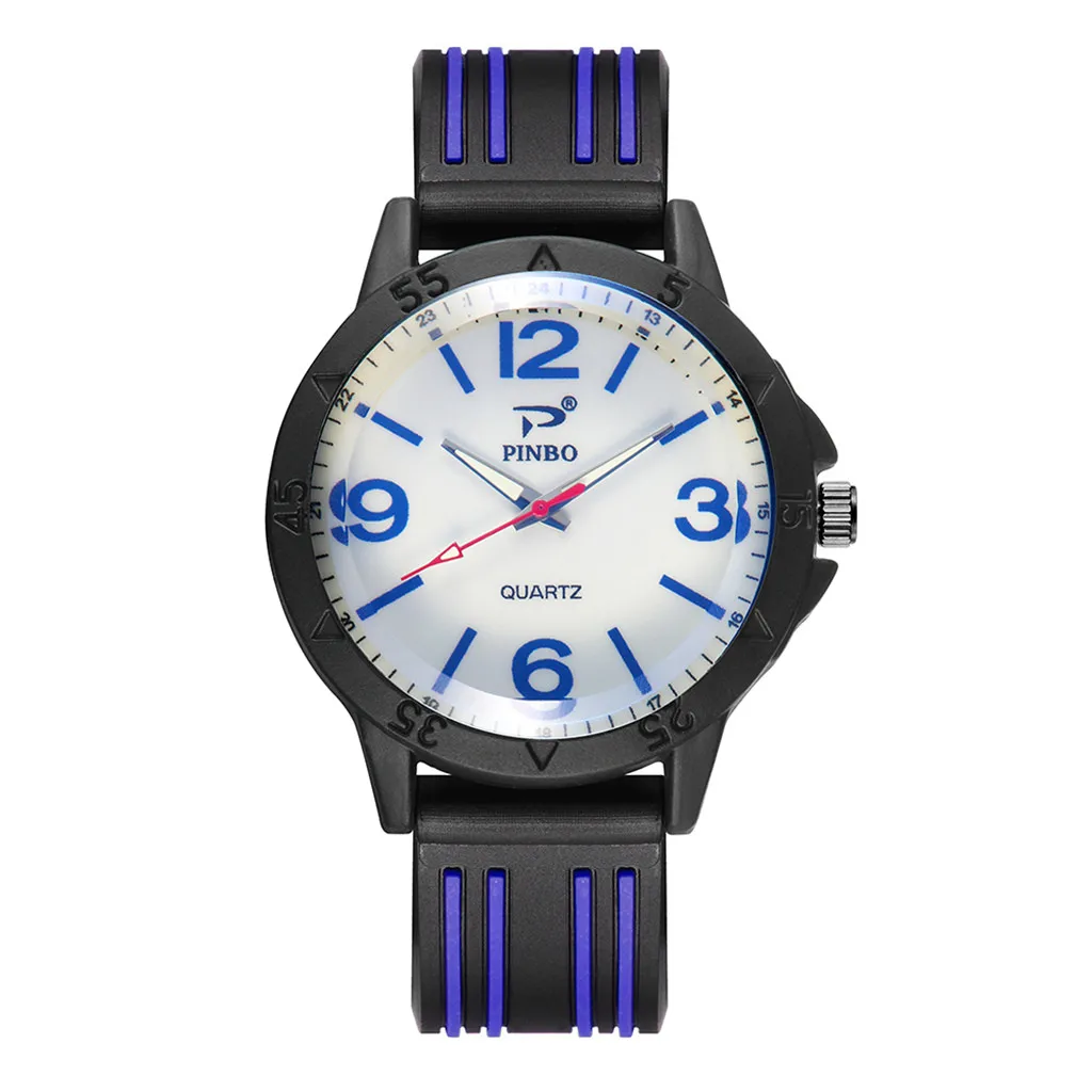 PINBO модные брендовые мужские часы с мягким силиконовым резиновым ремешком