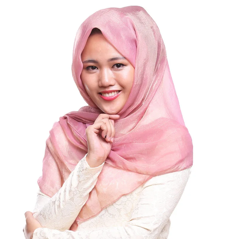 2019 Арабский исламский турецкий шарф-Хиджаб Женский шелковый шарф для