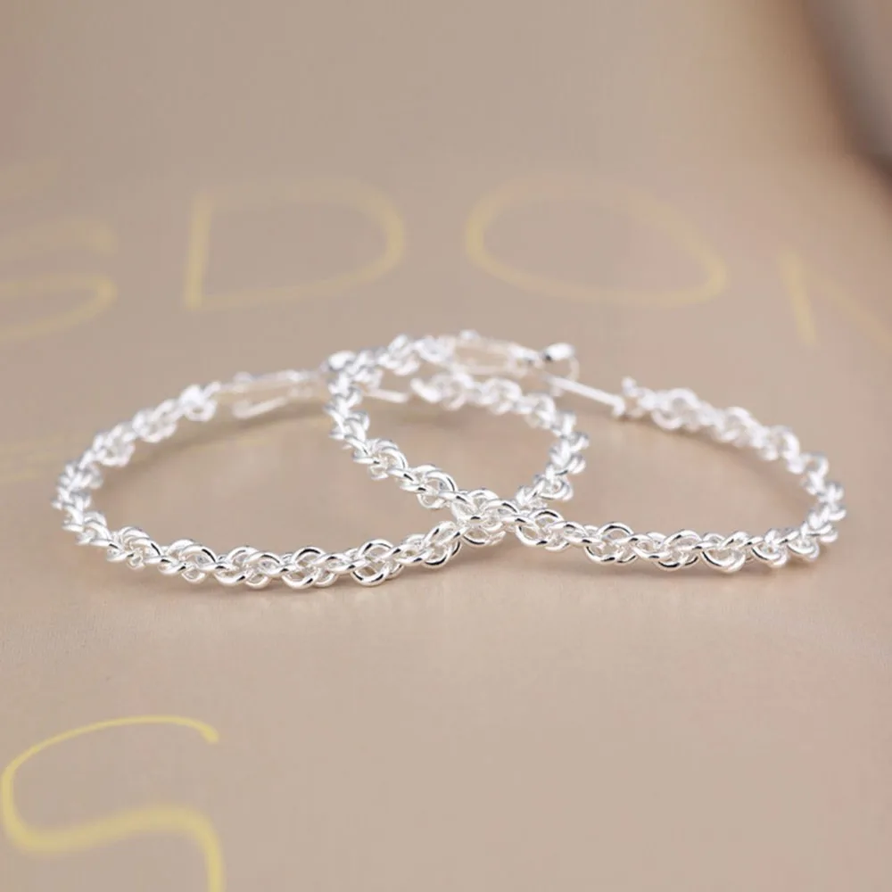 Очаровательный дизайн 925 Серебряные романтические круглые серьги цепочки