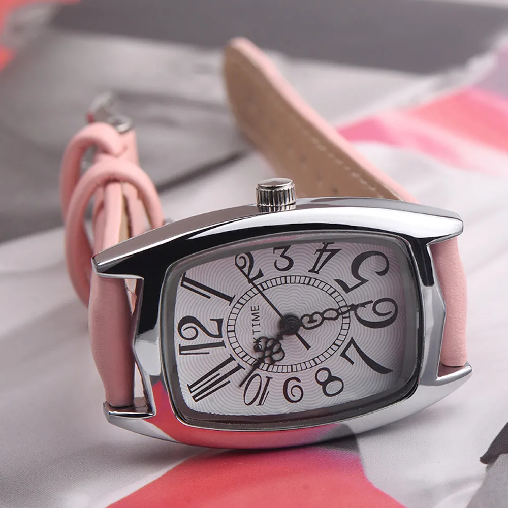 Возраст девушка Gmt модные шикарные Retangle женские часы Овальный Кожаный ремешок
