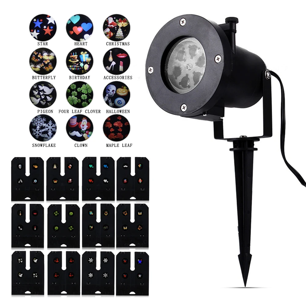 Mumeng Снег Лазерный свет Пейзаж Pattern Украшение Праздника Лампы Проектора IP65 Сад